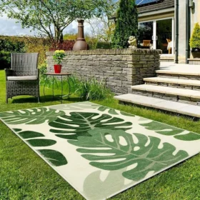 107205-738773.webp Tropical Green Plant Plush Rug