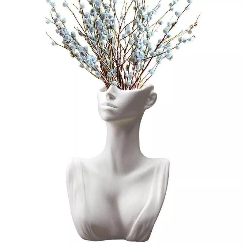 European Ceramic Face Vase