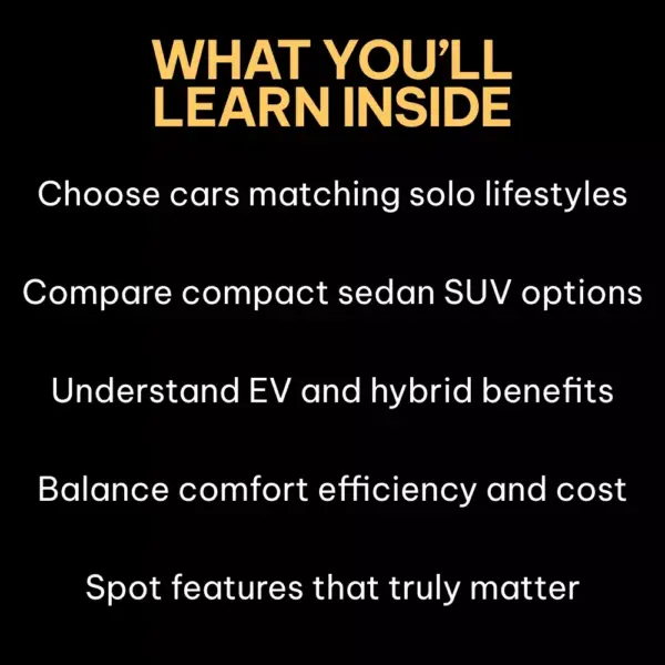 The Best Cars for Solo Drivers | Smart, Efficient & Stylish Vehicle Guide Ebook | best cars for solo drivers