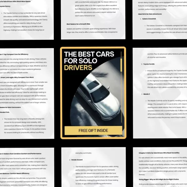 The Best Cars for Solo Drivers | Smart, Efficient & Stylish Vehicle Guide Ebook | best cars for solo drivers