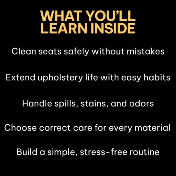 Clean Seats, Happy Rides | Car Seat Cleaning Guide, Upholstery Care eBook, Auto Interior Cleaning Checklist, Fabric & Leather Seats Digital Download