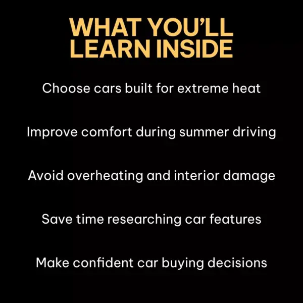 The Best Cars to Keep Cool in Hot Weather – Smart Buyer’s Guide to the best cars for hot weather driving, Cooling Features, and Summer-Ready Car Tips