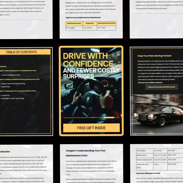 Drive With Confidence and Fewer Costly Surprises | Smart Car Care Guide on how to plan for car maintenance costs | Digital Download