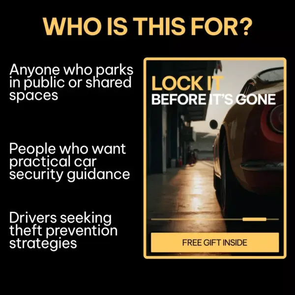 Lock It Before It’s Gone | Car Theft Prevention Guide, Vehicle Security eBook, Smart Anti-Theft Checklist for Drivers & Travelers