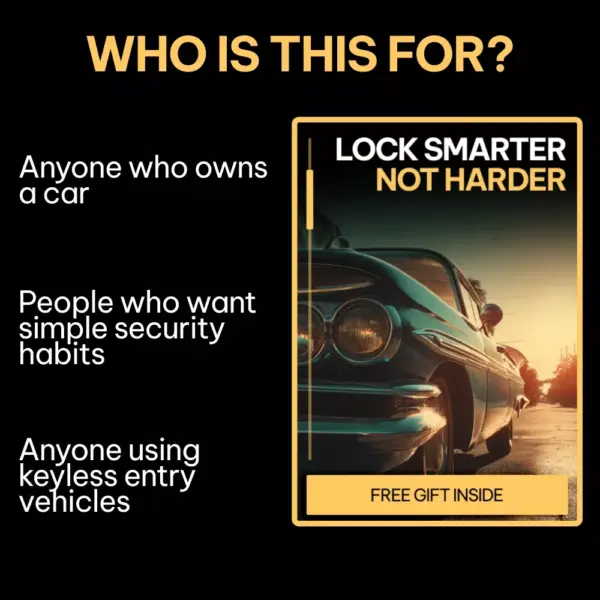 Lock Smarter Not Harder | Car Theft Prevention Guide, Keyless Entry Security Checklist, Vehicle Safety Digital Download