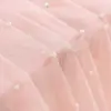 Elegant Pink Pearl Mesh 10FT Table Runner