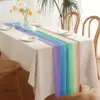 Luxurious Rainbow Striped Chiffon Table Runner for Dining and Events