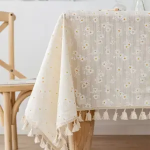 112096-a89199.webp Charming Korean-Style Floral Cotton Tablecloth