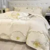 Luxury Egyptian Cotton Bedding Set with Floral Embroidery and Soft Duvet Cover