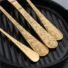 Best 24 Piece Elegant Golden Cutlery Set