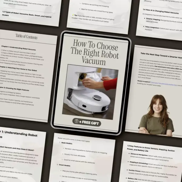 How to Choose the Right Robot Vacuum | Ultimate Buyer’s Guide for Smart Homes, Pet Owners & Busy Families | Digital Download eBook & Checklist