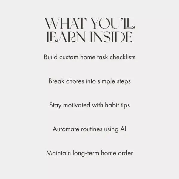 The Power of a Home Checklist | Digital Productivity Guide for Home Organization, Cleaning, and Routine Planning | Printable & Downloadable eBook for Busy Homeowners