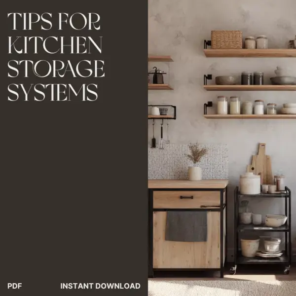 Tips for Kitchen Storage Systems | Digital Download Guide for Kitchen Organization, Pantry Planning, and Smart Home Optimization | eBook & Checklist for Decluttering and Efficient Storage Solutions