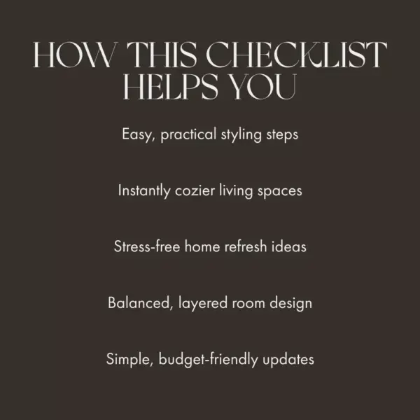 The Warm Room Checklist | Cozy Home Decor Guide | Digital Download for How to Make a Room Feel Warmer Instantly