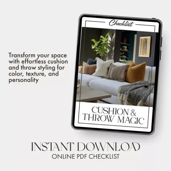 Cushion & Throw Magic Checklist | Digital Download Home Styling Guide | How to Style Cushions and Throws for a Cozy, Designer Look