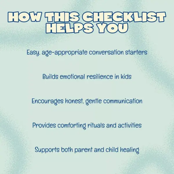 Gentle Conversations: How to Talk to Kids About Death Checklist | Digital Download Guide for Parents | How to Talk to Kids About Death Gently