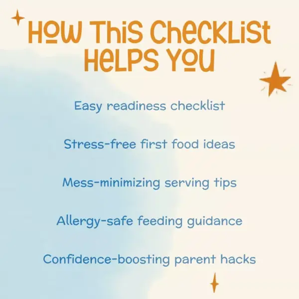First Bites, Big Smiles | Baby’s First Foods Checklist | Printable Digital Download | Tips for First Solid Foods for Baby | Starting Solids Made Simple