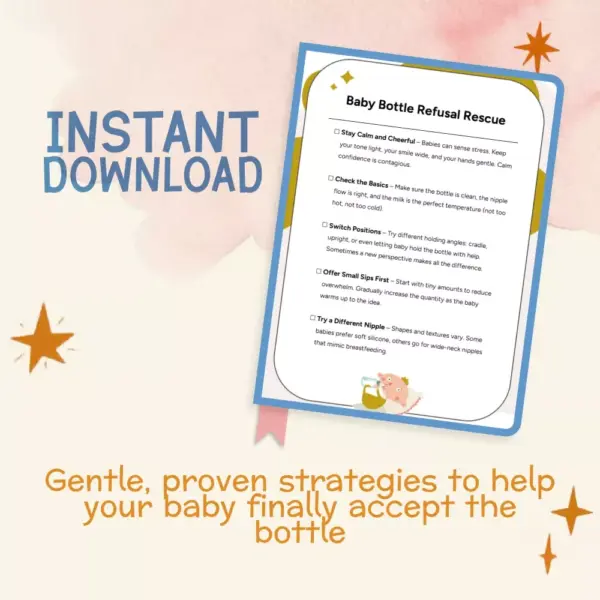 113775-1dcdce.webp Baby Bottle Refusal Rescue | Printable Baby Feeding Checklist | Digital Download | Gentle Step-by-Step Guide for What to Do When Baby Refuses Bottle