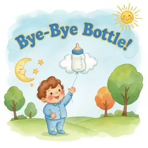 Bye-Bye Bottle! Toddler Bottle-Weaning Checklist | Digital Download Guide for Parents | Toddler Weaning Tips, Transition from Bottle to Cup eBook