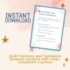 Checklist: How to Build Consistency Between Parents | Printable Co-Parenting Guide for Unified Routines, Rules, and Communication | Digital Download for Families and Co-Parents